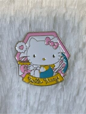 Premium Sanrio Hello Kitty Pink, White & Yellow Enamel Pin lapel brooch